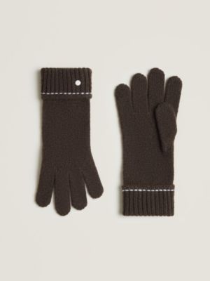 手袋 - メンズ カシミヤニットキャップ＆レザーグローブ | Hermès